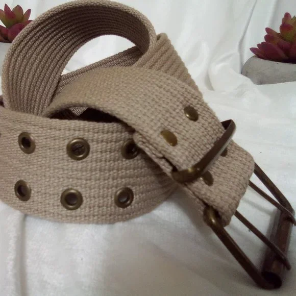 Tan Cotton Web Belt - Picture 2 of 5
